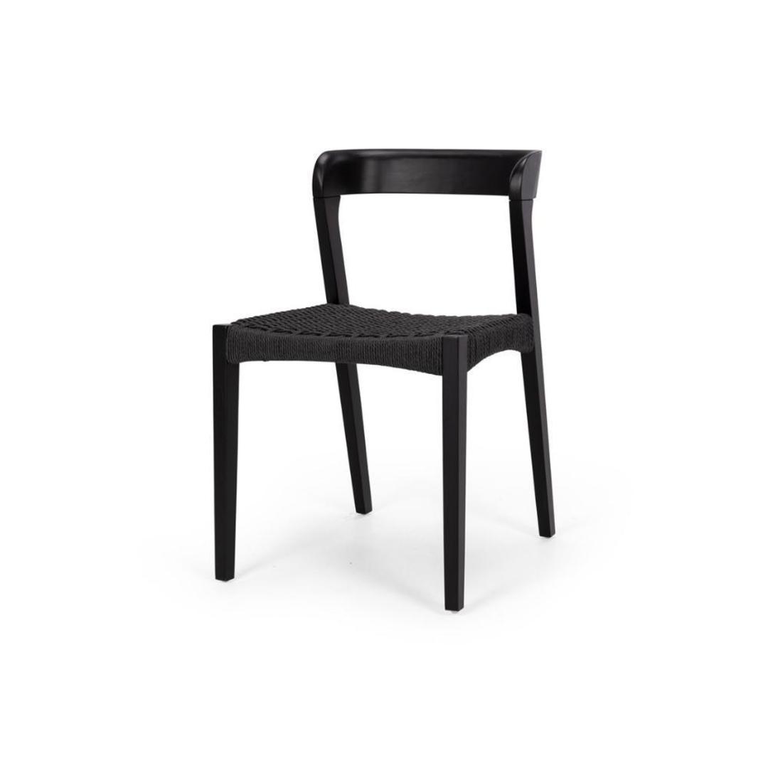 Haast Rope Seat Dining Chair - Black image 0